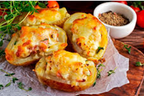 CANOAS DE PAPA RELLENA CON TOCINETA Y SHOWY®