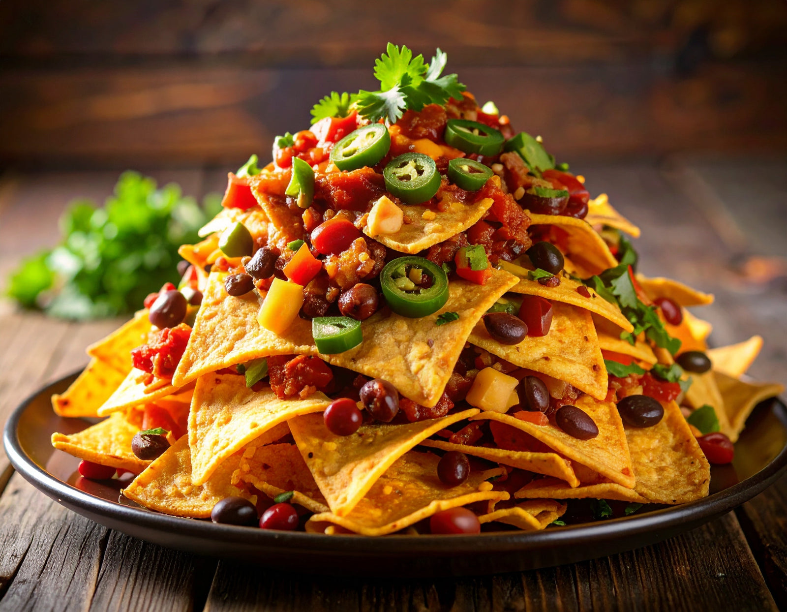 Torre de Nachos con Salsa Crema Leña® Zafrán®