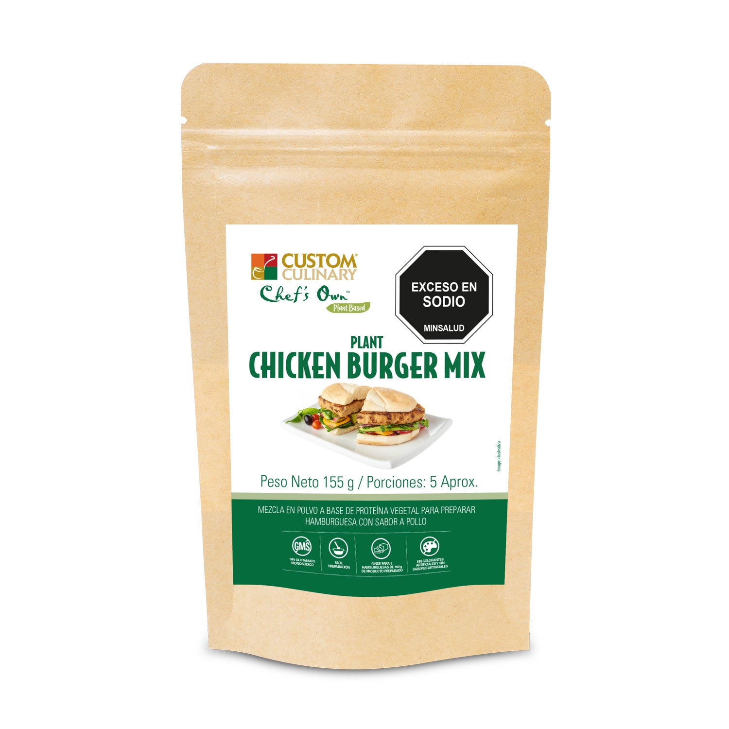 Plant Chicken Burger Mix Chef's Own™ Doypack Zipper Eco 155g