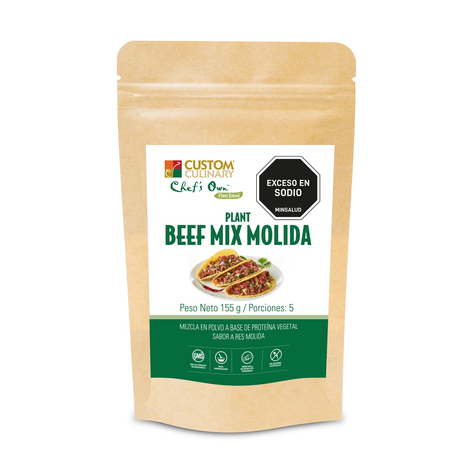 Plant Beef Mix Molida Chef's Own™ Doypack Zipper Eco 155g
