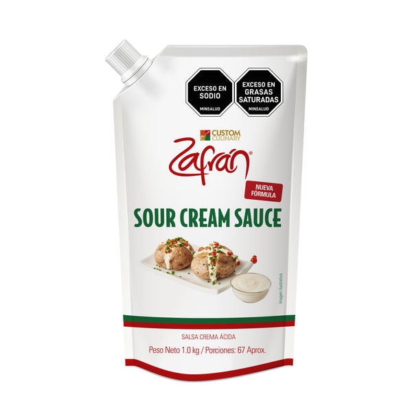 Salsa Crema Ácida Sour Cream Zafrán® Doypack Con Válvula 1kg